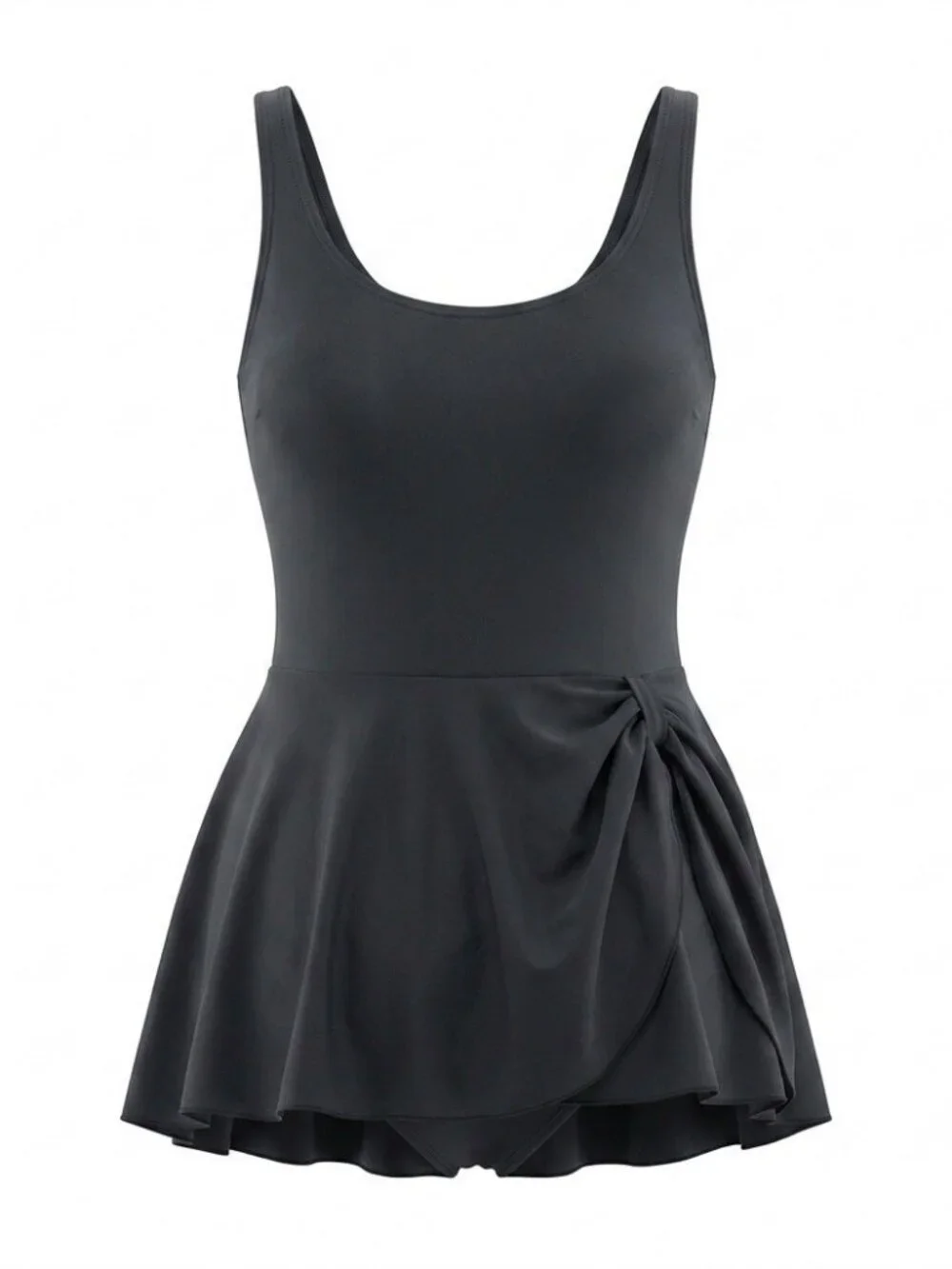 Eomenie Women's One-Piece Swimdress Tummy Control Swimsuit Black Size XL NWT